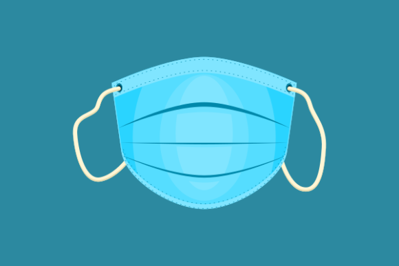Graphics and Crafts: Isolated Front Shaped Medical Mask