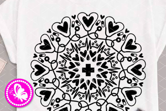 Mandala Nurse Phonendoscope Heart: Graphics and Crafts